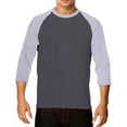 thumbnail image 2 of Men's T-Shirts 3/4 Sleeve Baseball Summer Patchwork Casual Pullover Tees, 2 of 3