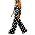 thumbnail image 2 of SELONE Pants Sets Women 2 Piece Outfits Matching Sets One Shoulder Tops Tracksuits Polka Dot Breathable Casual Outfits, 2 of 5