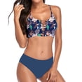 thumbnail image 4 of Jacenvly 2024 Bikinis for Juniors 2 Piece Skin-Friendly Fashionista Lady Containing Chest Pad Solid Bikini Set Two Piece Swimsuit Tropical Cozy Beach Bikini Wrap Blue, 4 of 10
