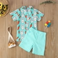 thumbnail image 2 of Ruiwill Toddler Boy Girl Easter Outfit Size 6-12 Months Lapel Neck Rabbit Print Bowknot Short Sleeve Tshirts With Shorts Set Casual Easter Summer Kids Clothes Set Blue, 2 of 7