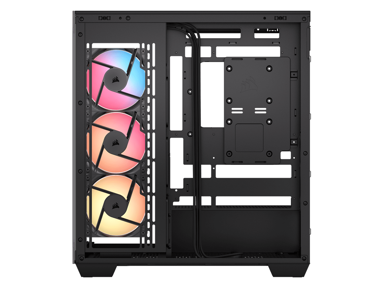 CORSAIR 3500X RS-R ARGB Mid-Tower PC Case – 3x Pre-Installed RS120-R ARGB Fans – GPU Anti-Sag Arm – Tempered Glass – Fits up to 10x 120mm Fans – Reverse Connection Motherboard Compatible