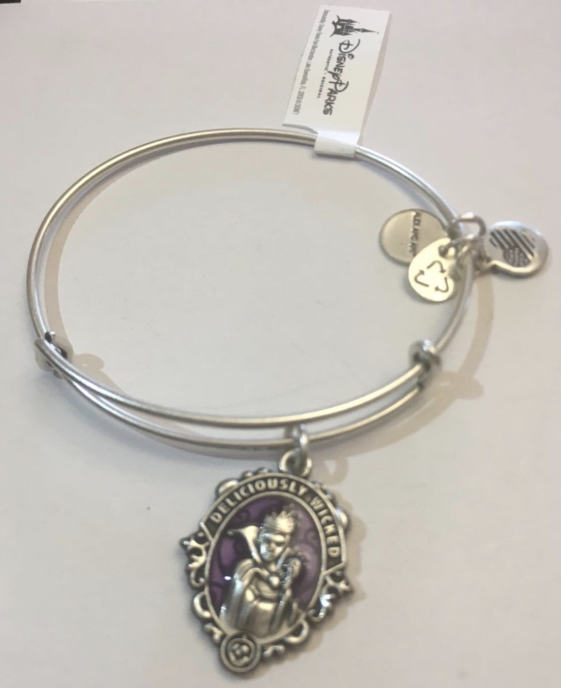 NEW Disney ALEX AND ANI Evil Queen "Deliciously Wicked" Silver Bangle Bracelet 