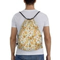 thumbnail image 2 of Drawstring Backpack - Retro 70s 60s Flower Splash Proof Small Drawstring Gym Bag for Women Men, Cinch Sports String Bag Backpack for Travel Swimming Beach, 2 of 8