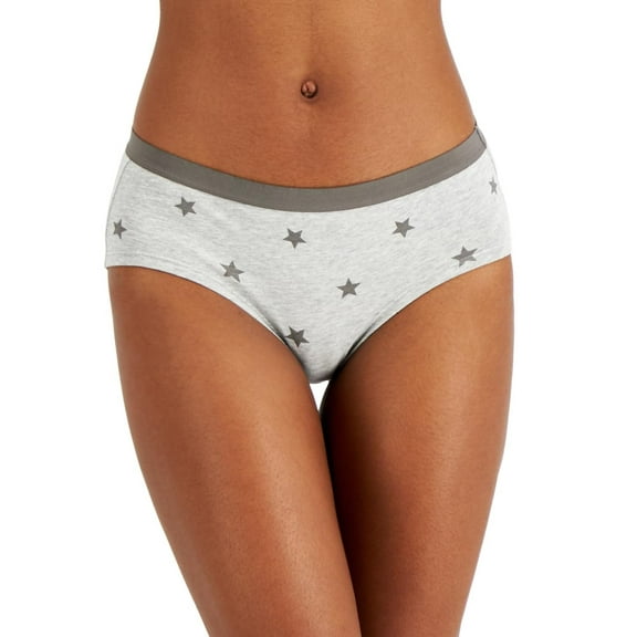 Jenni Women’s Elastic Waistband Cotton Hipster Underwear, Gray, XX-Large