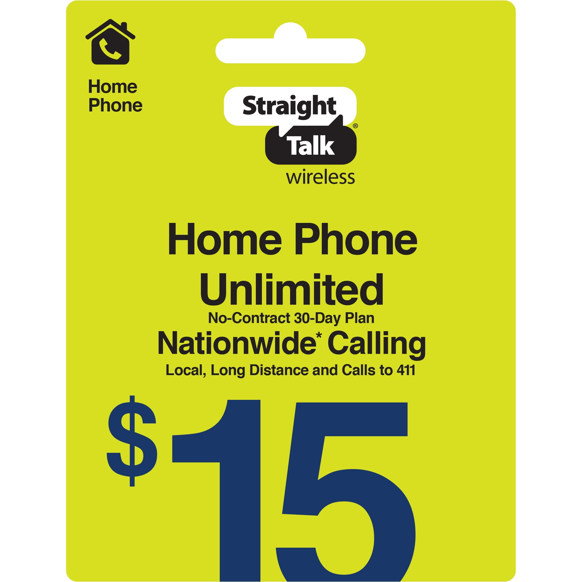 Straight Talk 15 Home Phone Unlimited 30Day Plan ePIN Top Up (Email
