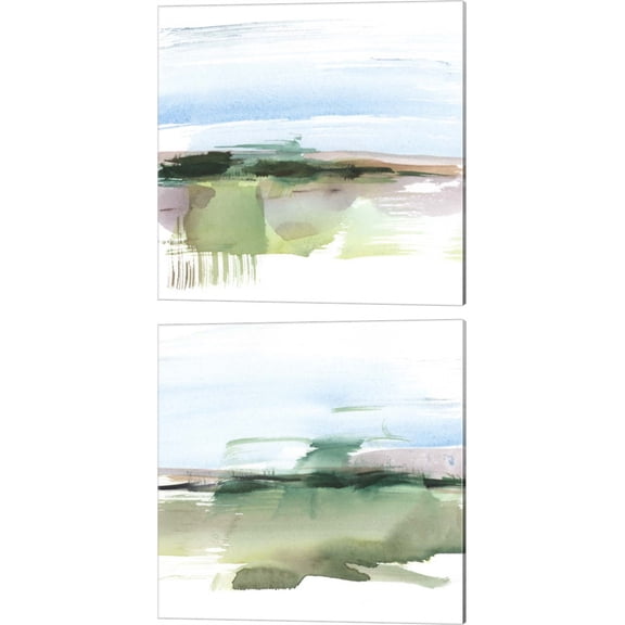 Great Art Now Abstract Wetland by Ethan Harper 2 Piece Canvas Art Set Each 14W x 14H