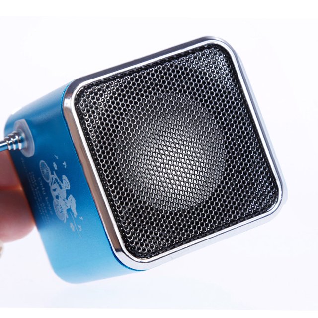 Mini TD-V26 Altavoz de radio FM digital Receptor FM portátil con altavoz estéreo LCD Soporte para tarjeta Micro TF A2 azul LingWen 9024715758989