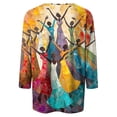 thumbnail image 3 of Pounoo Freedom Graphic Shirts for Women Summer Vintage 3/4 Sleeve Crew Neck Tops Casual Pride Celebrating Holiday Month Shirt Gift, 3 of 5