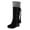 Black, variant on Fesfesfes Boots For Women Knee High Plush Lined Snow Boots With Tassels High Wedges Boots Snow Boots for Teen Girls 35(US:5.5)