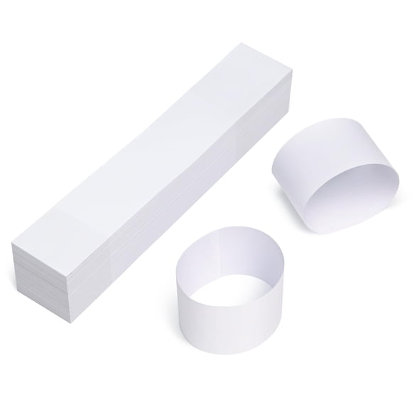 L LIKED 8x1.5 in (205 X 39mm) Self Adhesive Money Bands for Canadian Cash, 300 PCS Blank White Cash Straps