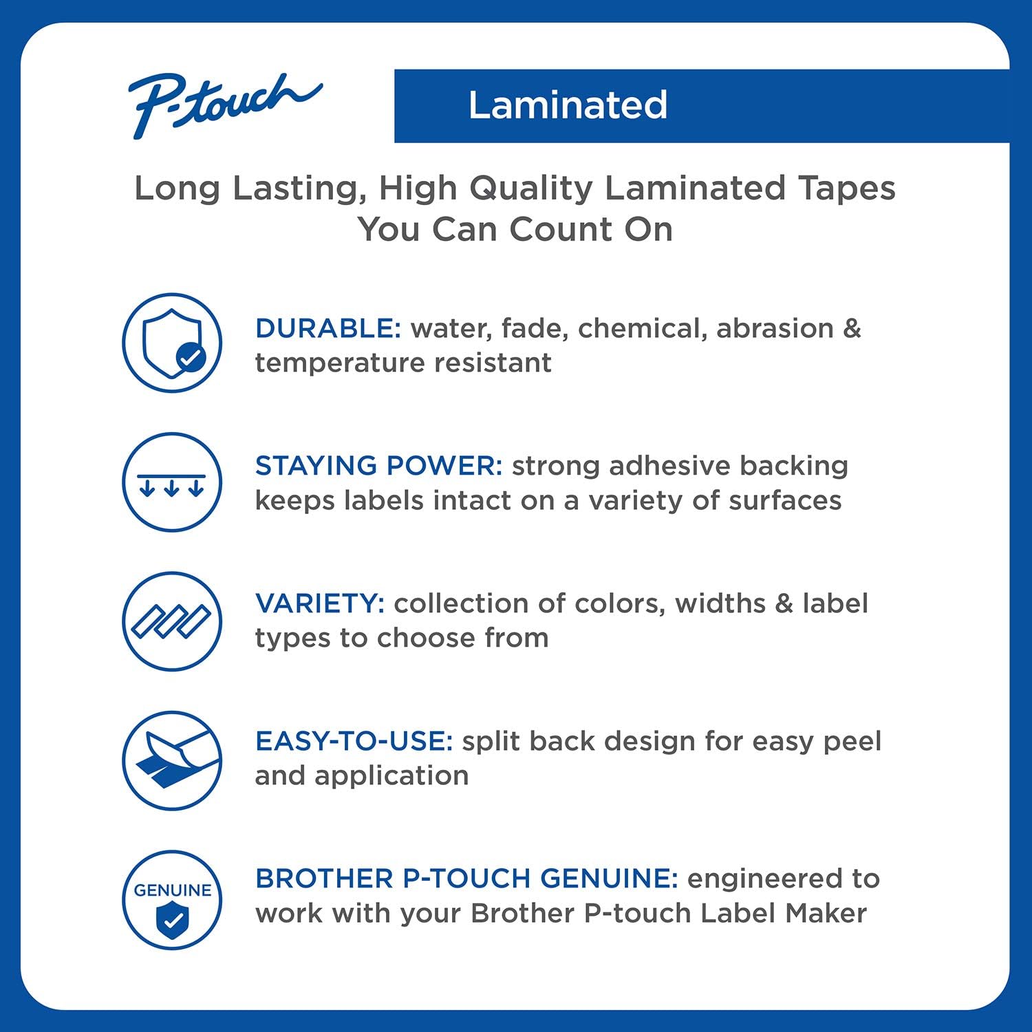 Brother P-touch TZe-231 Laminated Label Maker Tape 1/2" x 26-2/10' Black on White 4/Pack