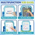 thumbnail image 3 of Easel for Kids, 4 in 1 Rotatable Double Sided Adjustable Standing Kids Art Easel Drawing Board White Board Chalkboard with Painting Accessories - Blue, 3 of 9