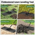 thumbnail image 7 of OLIYNEDY Lawn Leveling Rake, 30"x 10" Foldable Heavy Duty Leveler lawn Tool,1" Diameter Adjustable Long Handle Leveling Rake, 60", 7 of 7