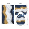 thumbnail image 3 of Blue Marble Gold Wave Pattern Bathroom Rugs Sets 3 Piece,Toilet Cover Set,Absorbent Non Slip Bathroom Mats Sets with U-Shaped Contour Rug Toilet Rug Set, 3 of 5