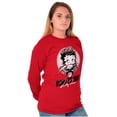 thumbnail image 3 of Biker Betty Boop Cartoon Born to Ride Women's Long Sleeve T Shirt Brisco Brands S, 3 of 5