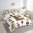thumbnail image 3 of Feelyou Initial E Twin Bedding Sets 7-Piece, Fashion Leopard Print Bedding Comforter Set, 3 of 8
