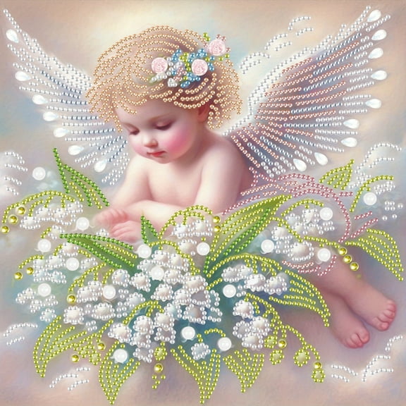 Flower Picking Angel Diamond Art Painting Kit