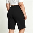 thumbnail image 6 of ZToonmas Women's Plus Size High Waist Pull on Bermuda Shorts Stretch Waist Straight Leg Knee Length Casual Golf Walking Shorts with Side Pockets, 6 of 8
