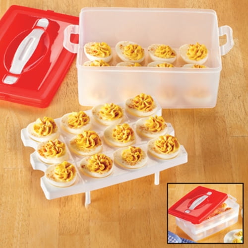 Stacked Deviled Egg Carrier Holds 24 Eggs