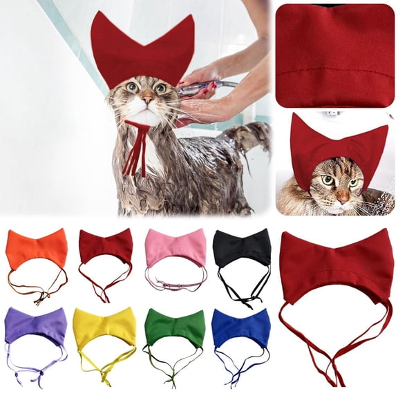 Noothes Dog Shower Cap Adjustable Pet Cat Shower Caps Dog Ear Covers for Bath Waterproof Head Ear Protection Swimming