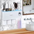 thumbnail image 2 of Wall Mounted Toothbrush Holder for Bathroom, Automatic Toothpaste Dispenser Kit with Magnetic Cups Kids & Family Set Toothbrush Holders, Storage Rack & Easy Install, Durable Space-Saving,Blue, 2 of 7