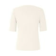 thumbnail image 4 of Women's Summer Sweater Short Sleeve V-Neck Breathable Cotton Pullover Soft Lightweight Knit Blouse Beige S, 4 of 4