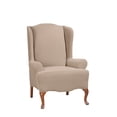 thumbnail image 3 of SureFit Stretch Morgan 1 Piece Wing Chair Slipcover in Khaki, 3 of 3