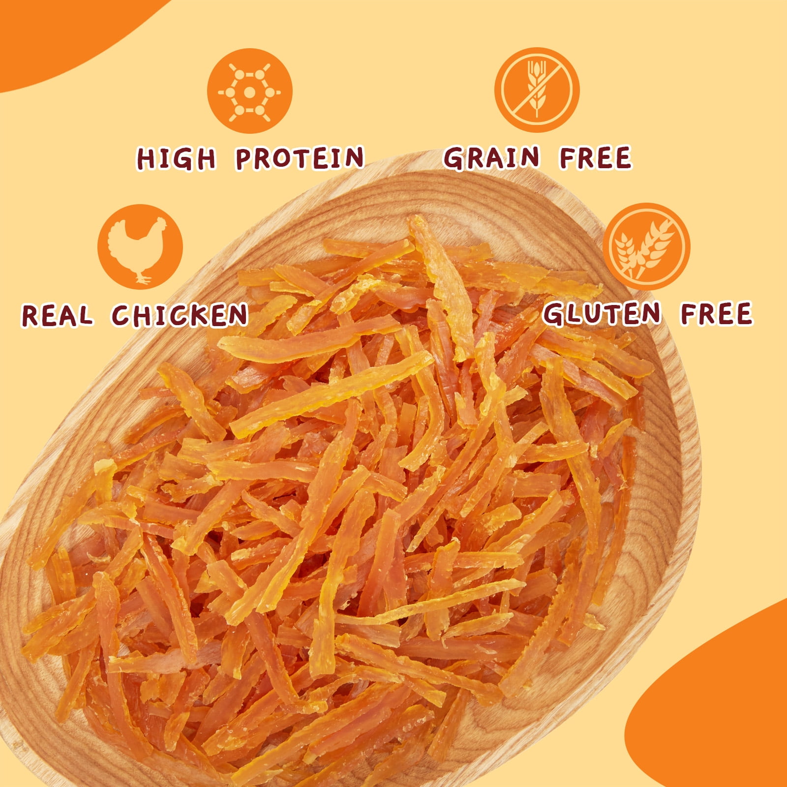 (5 pack) Jungle Calling Soft Training Treats for Dog&Cats, Mini Chicken Strips Training Snacks,Grain Free