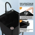 thumbnail image 6 of Ktaxon 13 Gallon Plastic Utility Sink with Hot/Cold Faucet, 33" Freestanding Laundry Tub with Iron Legs, Soap Dispenser and Pop-up Button for Bathroom, Laundry Room, Garage, Black, 6 of 8