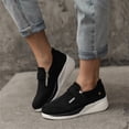 thumbnail image 2 of Womens Sneakers Fashion Sneakers Platform Slip On Loafers Shoes Casual Classic Fall Soft Comfortable Walking Shoes Clearance Sale, 2 of 4