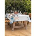 thumbnail image 2 of Outdoor Tablecloth with Umbrella Hole and Zipper, Blue Snowman Rectangle Table Cloth 60x120 Inch Waterproof Tablecloth, Eucalyptus Christmas Poinsettia Winter Snowy Picnic Table Cover for Patio, 2 of 7