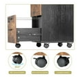 thumbnail image 2 of Rolling File Cabinet 2 Drawer, Wood File Cabinet with Lock, Mobile Storage Cabinet for Home Office, Brown & Black, 2 of 9