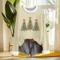 thumbnail image 4 of HOMBOM Vintage Tops for Women Christmas Dressy Casual Beige Long Sleeve Santa Fuzzy Xmas Females T Shirts, 4 of 6