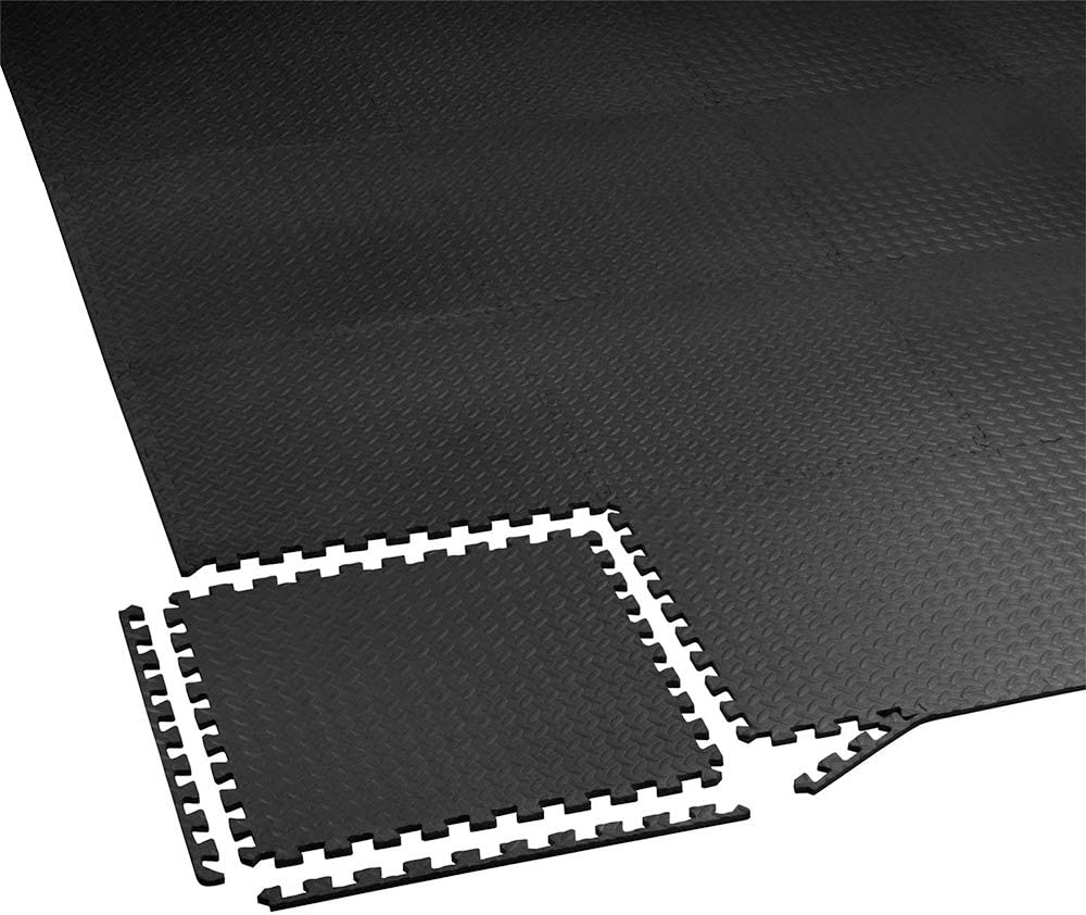 innhom 12 Tiles Gym Mat Exercise Mats Puzzle Foam Mats Gym Flooring Mat Interlocking Foam Mats with Eva Foam Floor Tiles For Gym Equipment Workouts, Black - image 4 of 5
