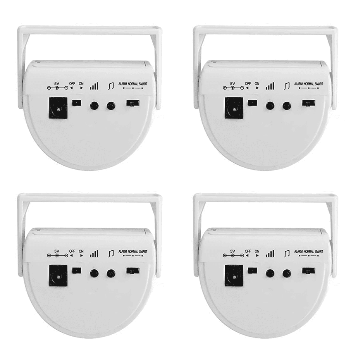 4X Wireless Guest Welcome Chime Alarm Door Bell 32Song PIR Motion Sensor,4 x wireless guest doorbell sensor (without 3xAAA batteries),White