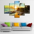 thumbnail image 2 of TISHIRON 5PCS Framed Canvas Wall Art Set,60"x40" Island Sunset Beach Canvas Art Decor, 2 of 7