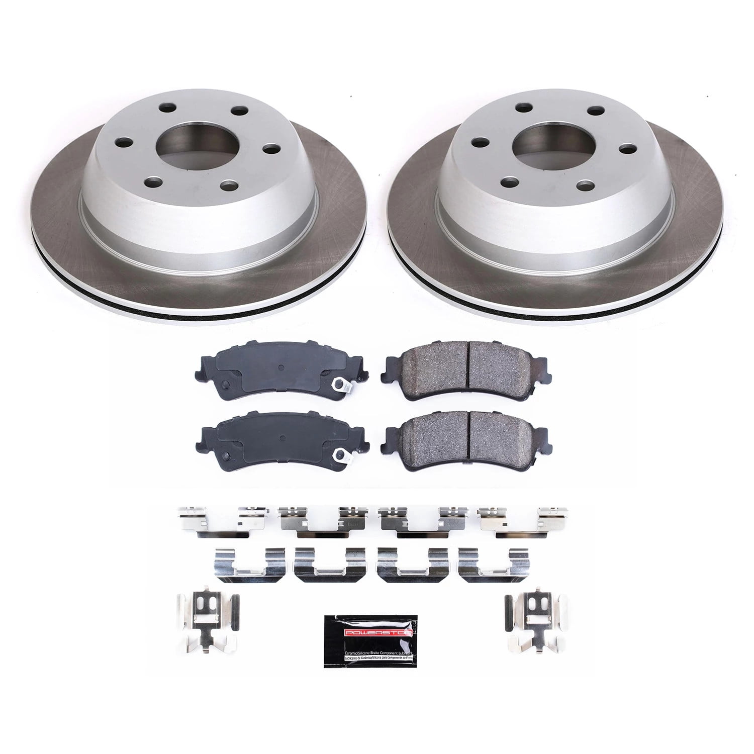 PowerStop Rear Semi-Coated Rotor and Low-Dust Ceramic Brake Pad Kit SC2018