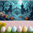 thumbnail image 2 of Halloween Theme Decorative Banner Spooky Atmosphere Jack o Lanterns Gate Design for Outdoor Decorating Holiday Party Night, 2 of 5