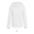 thumbnail image 5 of WIZUTIZ Women's Waterproof Rain Jacket Zip Up Hooded Lightweight Packable Long Sleeve Outdoor Windbreaker Raincoat with Pockets Coat Layer Top, 5 of 5