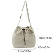 thumbnail image 2 of Crossbody Bags for Women, Waterproof Square Shoulder Bag Nylon Crossbody Bag Drawstring Sling Bag (White), 2 of 7