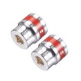 thumbnail image 1 of Unique Bargains 2 Pcs 1/2-Inch Drive by 30mm Shallow Socket w Red Band, Cr-V, 6-Point, Metric, 1 of 4