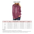 thumbnail image 5 of Sudaderas con capucha de manga larga para mujer Diseño con estampado de cordón Sudadera cómoda y transpirable para damas Rojo parduzco L, 5 of 5