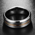 thumbnail image 4 of 8mm Tungsten Carbide Ring Gold Line Matte Finish Beveled Edge Wedding Band Size 7 to 12, 4 of 5