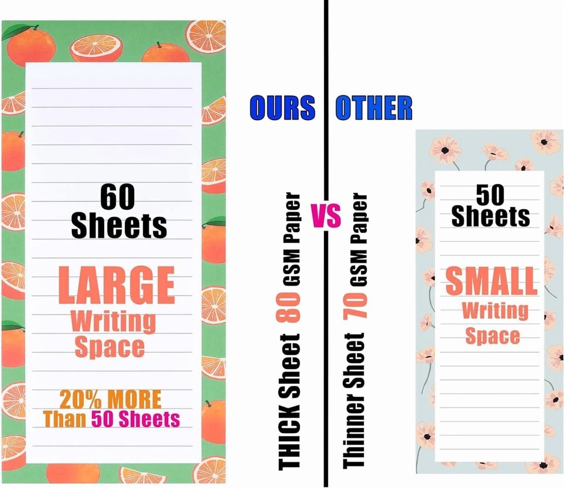 CRESTIN- 4 Large Magnetic Notepads – Shopping List, To-Do Large 4 Pack -Style 2