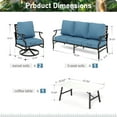 thumbnail image 5 of MF Studio 5-Seater Patio Conversation Set Metal Outdoor Furniture Set with Swivel Chairs and Table - Navy Blue, 5 of 8
