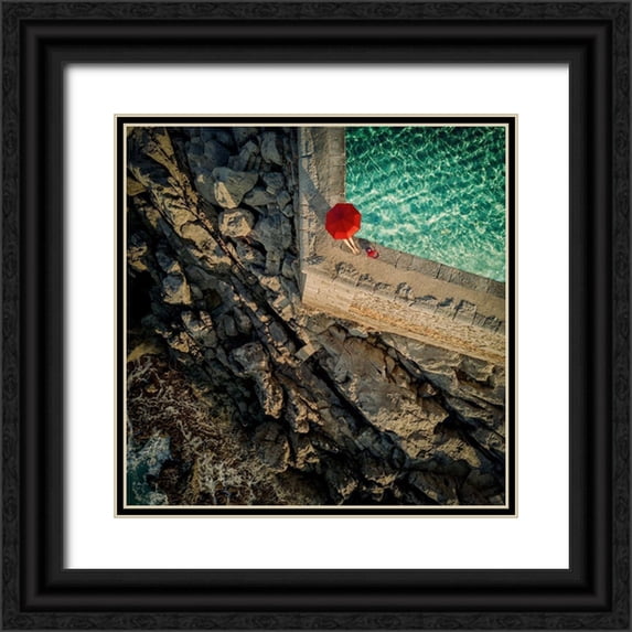 Ambra 26x26 Black Ornate Wood Framed with Double Matting Museum Art Print Titled - to the other side