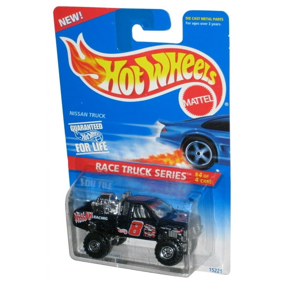 Hot Wheels Race Truck Series 4/4 (1995) Nissan Truck Blue Toy #383