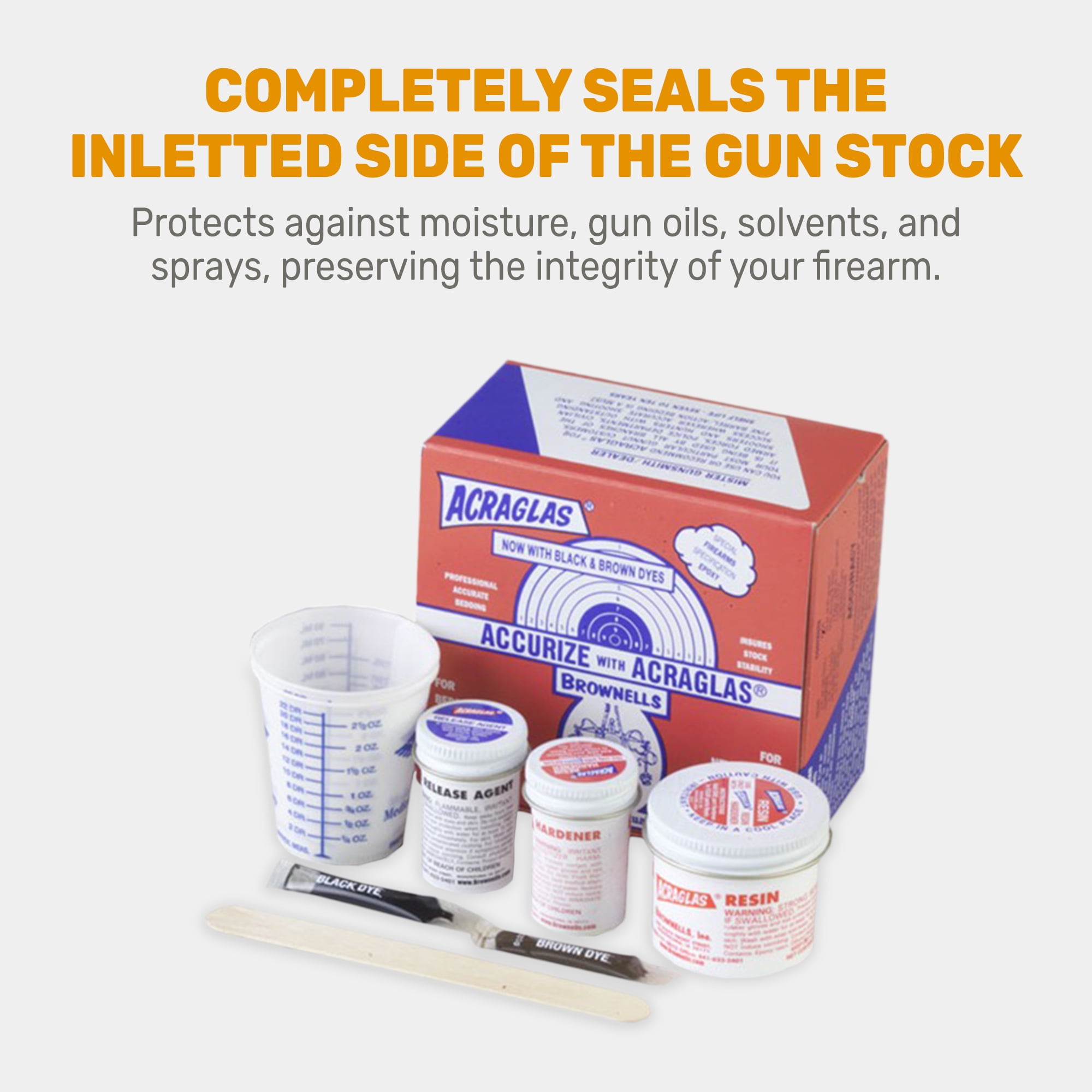 ACRAGLAS 2 Gun Bedding Kit - Rifle Accurizing Compound For Precision Shooting & Firearm Bedding