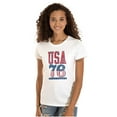 thumbnail image 3 of Patriotic USA 76 American Flag Womens Slim Fit Graphic Tee Brisco Brands X, 3 of 6