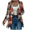 thumbnail image 4 of Neewe Women's Open Front Long Cardigan Lightweight Plaid Shirt Kimono Cardigan Knit Sweater, 4 of 7